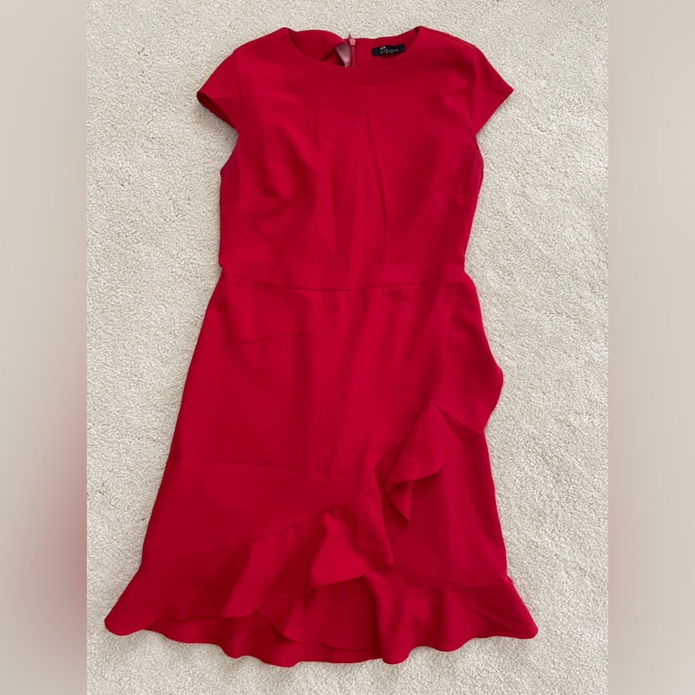 Red dress with ruffles